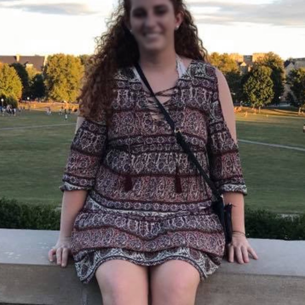 American Eagle Festival Boho Lace Up Dress